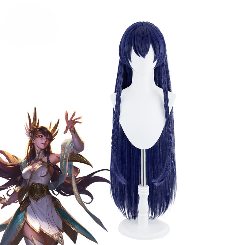 Halloweez Irelia Cosplay Wig - 100cm Long Blue Synthetic Heat Resistant Wig for Women - Halloweez