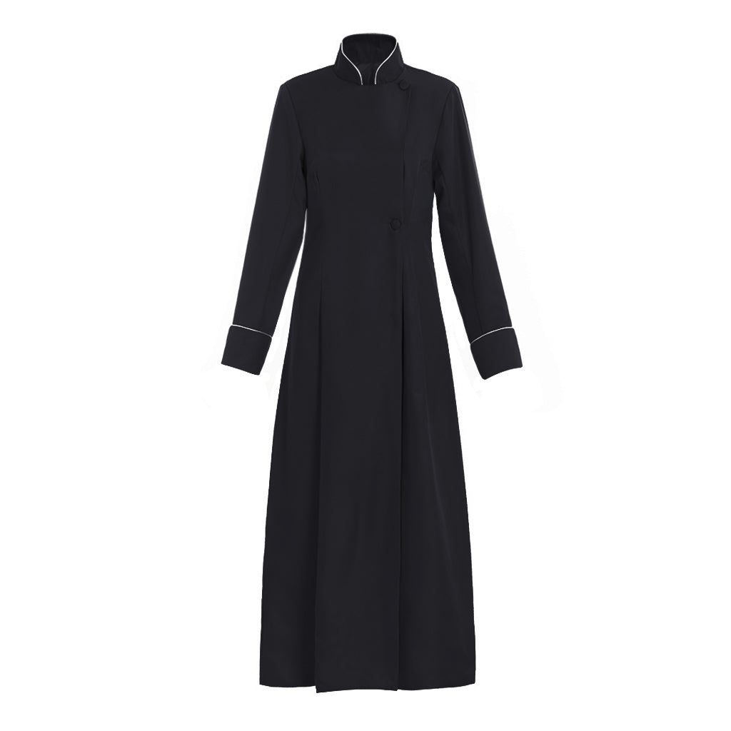 Authentic Medieval Men's Christian Priest Cosplay Costume - Black Long Sleeve Robe for Halloween Carnival - Halloweez