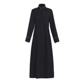 Authentic Medieval Men's Christian Priest Cosplay Costume - Black Long Sleeve Robe for Halloween Carnival - Halloweez