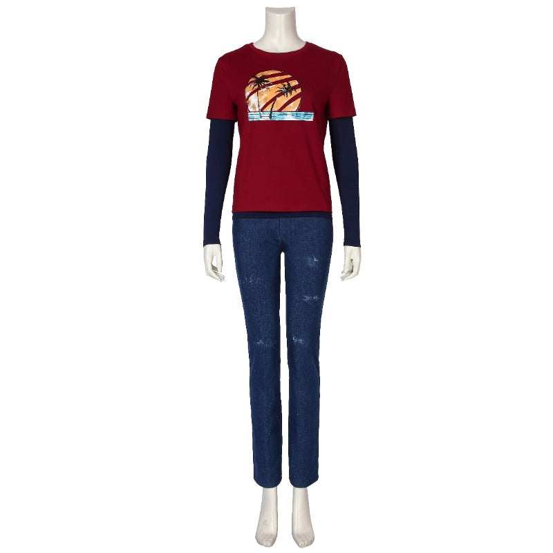 Halloweez Ellie Cosplay Costume - The Last of Us Women T-Shirt & Pants Full Set for Halloween - Halloweez