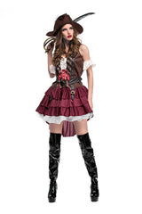 Female Somalia Pirate Costume for Halloween Cosplay and Amazon Game Uniform - Halloweez