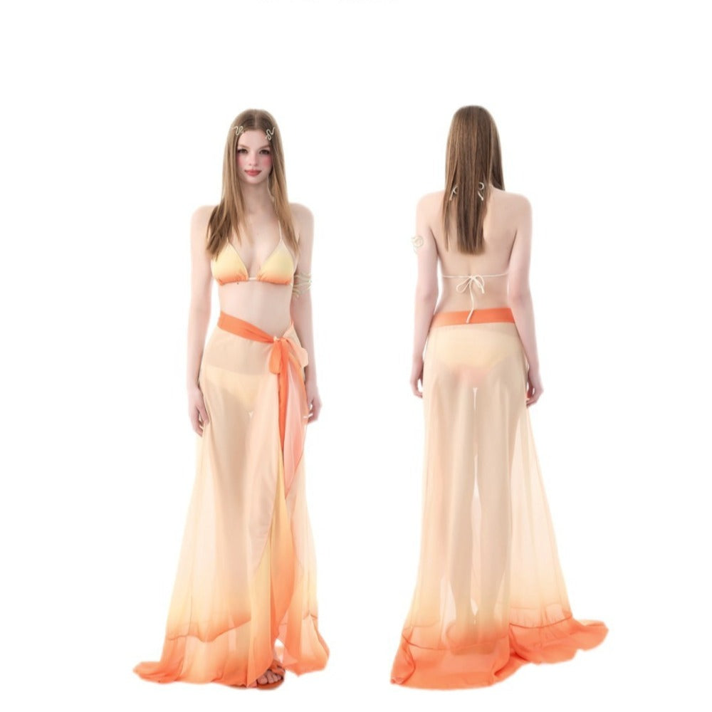 Stunning Hot Girl Bikini with Long Maxi Dress for Spa Beach Vacation Look - Halloweez