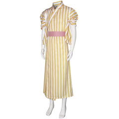 Sanji Yellow Striped Kimono Cosplay Costume from One Piece Wano Country Arc - Anime Character Roleplay Outfit for Halloween & Conventions