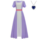 Titanic Rose Same Role Play Dress Bridgerton Evening Gown Regency Dress - Movie Cosplay Costume - Halloweez