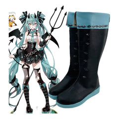 Hatsune Miku Cosplay Shoes for 2D Anime Convention Performance - Vocaloid Character Footwear - Halloweez