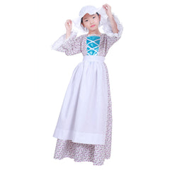Halloweez Kids Pioneer Prairie Colonial Maid Costume - Perfect for Historical Roleplay and Carnival - Halloweez