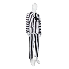 Beetlejuice Cosplay Costume Michael Keaton Black and White Stripe Halloween Outfit - Halloweez