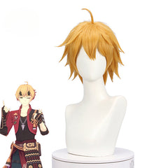 Halloweez Genshin Impact Tohma Cosplay Wig - 55cm Heat Resistant Yellow Men Wigs - Halloweez