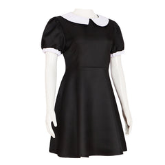 Adams Family Wednesday Addams Black Dress Cosplay Costume for Halloween - Halloweez