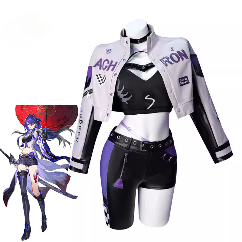 Exclusive Halloweez Acheron Cosplay Costume from Honkai Star Rail - Galaxy Rangers Racing Suit for Women - Halloweez
