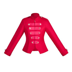 Victorian Steampunk Military Blazer for Women - Halloweez Zip Up Crop Jacket - Halloweez
