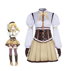 Magical Girl Madoka Cosplay Mami Tomoe Battle Costume Halloween Anime Role Play Set - Halloweez