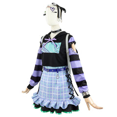 World Project Akayama Mizuki 2D Anime Costume Women's Hooded Sweatshirt Plaid Skirt Set - Halloweez