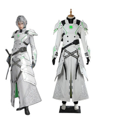 Halloweez Youth Sephiroth Cosplay EC Costume Men FFVII Fantasia White Combat Uniform Full Set for Halloween Carnival Party Warrior Suit - Halloweez