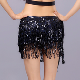 Belly Dance Sequin Tassel Hip Scarf, Custom Waist Belt for Dance Show & Halloween