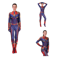 Halloween Captain Marvel Cosplay Costume for Kids and adult - Movie Role-Playing Bodysuit - Halloweez