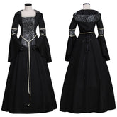 Elegant Women's Black Renaissance Victorian Dresses for Ball Gown Events - Halloweez