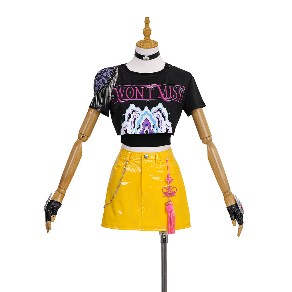 kpop Demon Hunter Girls Mira Short Sleeve Costume for Music Performance - Halloweez