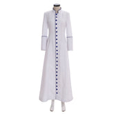 Elegant Halloweez Women's White Priest Cassock Robe - Medieval Inspired Clergy Vestments - Halloweez