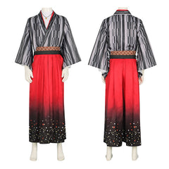 VTuber Virtual Cos Costume Crescent Moon Fujishiro Cosplay Kimono Samurai Costume Role Play Costume Japanese Robe - Halloweez