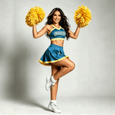 Women Cheerleader Costume with Pom‑poms Custom for World Cup Stage Halloween Party