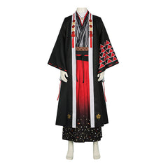 VTuber Virtual Cos Costume Crescent Moon Fujishiro Cosplay Kimono Samurai Costume Role Play Costume Japanese Robe - Halloweez