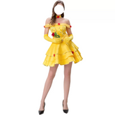Belle Short Princess Cosplay Dress Custom for Halloween Stage Show Party