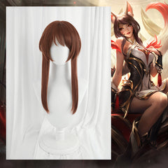 Halloweez Risen Legend Ahri Cosplay Wig - 65cm Brown Braid Style - Halloweez