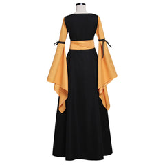 Stylish Black and Orange Medieval Renaissance Gothic Dress for Women - Halloweez Halloween Party Costumes - Halloweez
