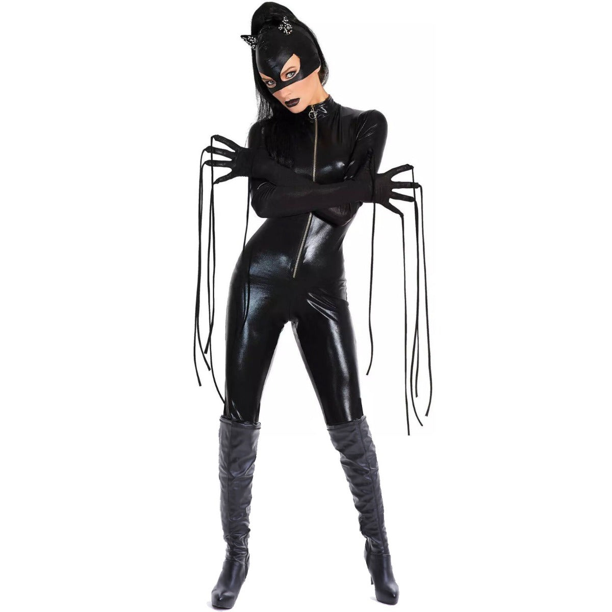 Stylish Halloweez Patent Leather Halloween Costume: Perfect for Vampire, Demon, or Bat-Themed Parties - Halloweez