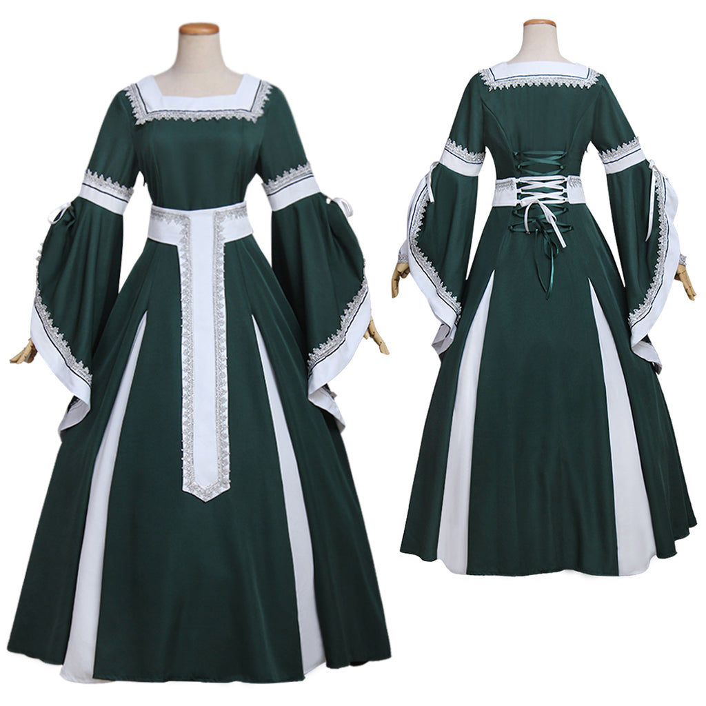 Halloweez Women's Medieval Renaissance Victorian Costume - Green Palace Princess Dress for Cosplay - Halloweez