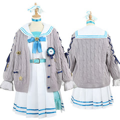 Rainbow VTuber Hoshimachi Suisei Anniversary Anime Costume Set Sweater Coat Version - Halloweez