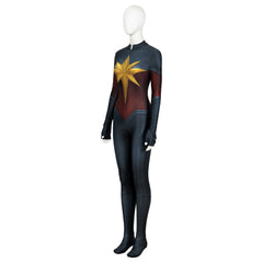 Captain Marvel 2 Carol Danvers Cosplay Costume, Movie Superhero Tight Jumpsuit, Full Set Captain Marvel Team Uniform Outfit for Women - Halloweez