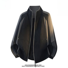 Men Women Stand‑Collar Track Jacket,Loose American Casual Sports Outerwear Custom