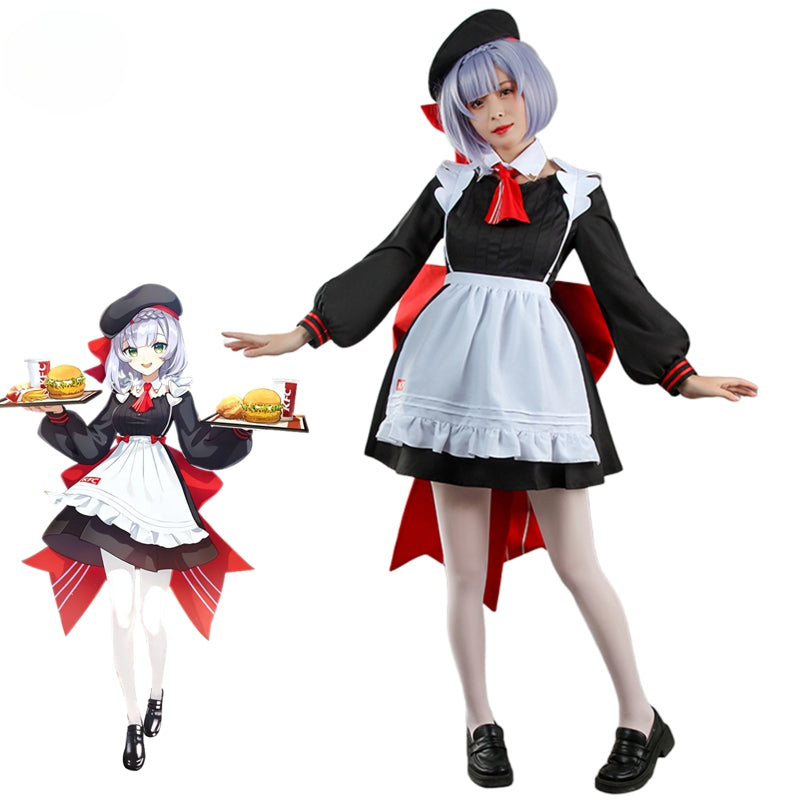 Halloweez Noelle Cosplay Costume - Premium Game Maid Outfit for Women with Hat - Halloweez
