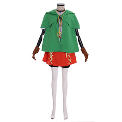 Halloweez Linkle Cosplay Elf Costume Full Set with Green Cloak, Shirt, Pants, and Skirt - Halloweez