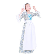 Elegant Vintage Countryside Floral Pioneer Bonnet Set - Halloweez Colonial Cosplay Dress - Halloweez