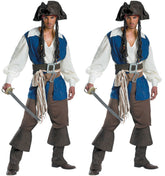 Pirates of the Caribbean Captain Jack Sparrow Cosplay Costume for Men - Halloween Movie Role Play Outfit - Halloweez