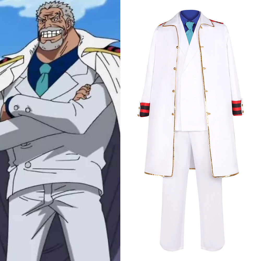 One Piece Marine Vice Admiral Garp Cosplay Costume Full Set Anime Role Play Clothing - Halloweez