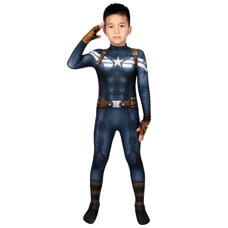 Halloweez Kids Captain America Suit - Winter Soldier Edition 3D Printed Cosplay Costume - Halloweez