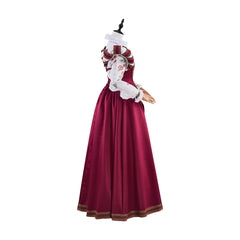 Tudor Dynasty Red Waistcoat Floral Lining Dress Cosplay Costume – Historical & Renaissance Fair Outfit - Halloweez