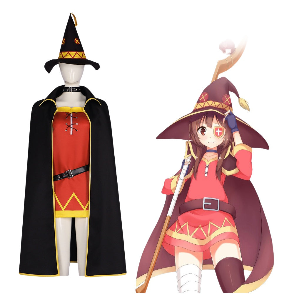 Give the Blessing to This Wonderful World Megumin Cosplay Costume Full Set Halloween Magic Robe - Halloweez