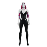 Upgraded Gwen Stacy Spider-Verse Cosplay Outfit, Color Block Embossed Full Set, Customizable Shoes - Halloweez