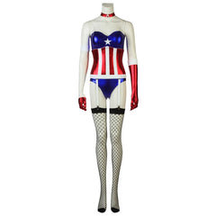Halloweez Captain America Bare Shoulders Girls Cosplay Costume for Special Occasions - Halloweez
