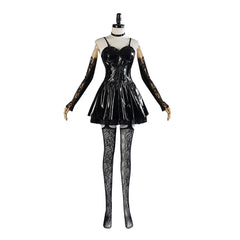 Halloweez Misa Amane Cosplay Costume - Premium Leather Dress, Lace Accessories, Anime Uniform Set for Women - Halloweez