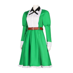 Fictional Reasoning Iwanaga Kotoko Cosplay Costume Green Long-Sleeved Dress for Women Halloween Maid Outfit - Halloweez