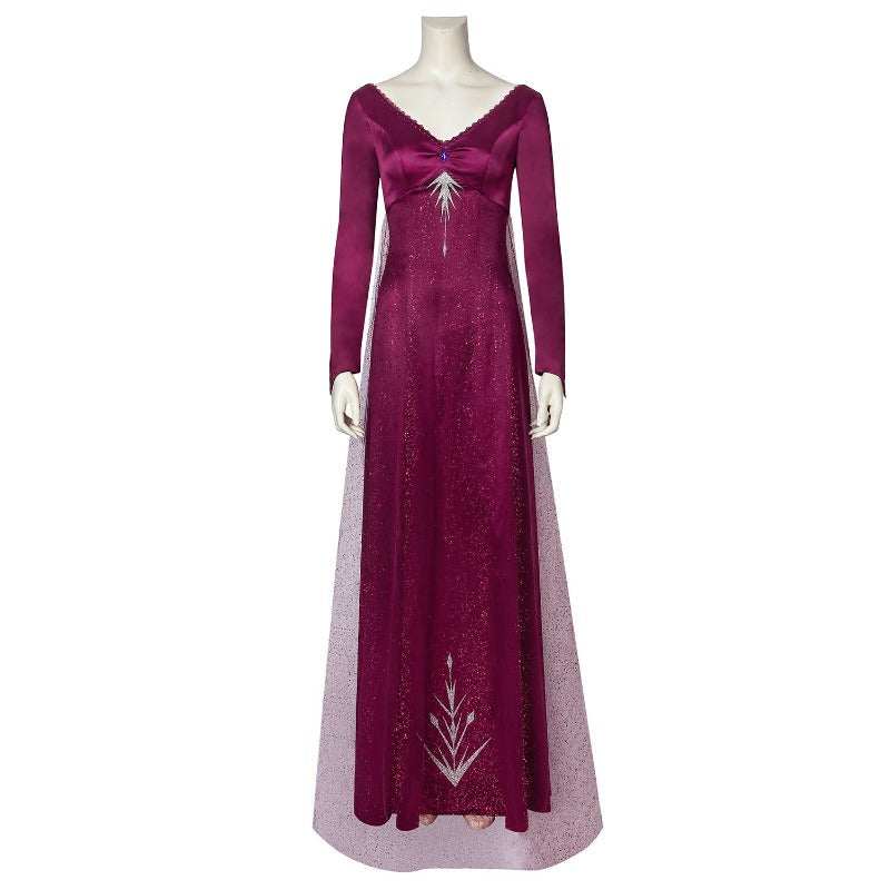 Majestic Elsa Cosplay Costume from Frozen 2: Unleash the Enchantment of the Ice Queen - Halloweez