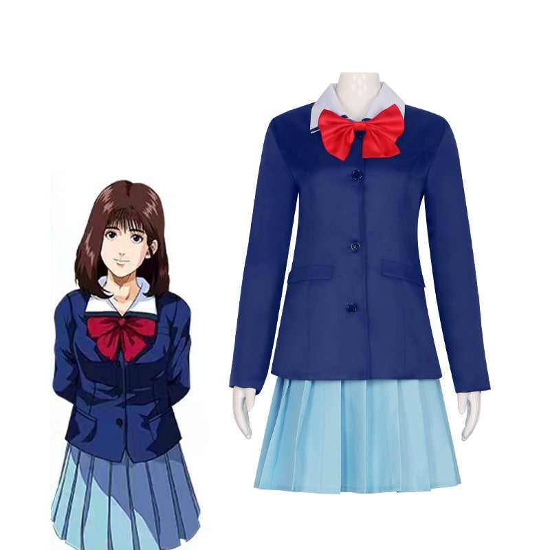 Slam Dunk Akagi Haruko Cosplay Costume School Uniform JK Outfit with Pleated Skirt - Halloweez