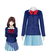 Slam Dunk Akagi Haruko Cosplay Costume School Uniform JK Outfit with Pleated Skirt - Halloweez