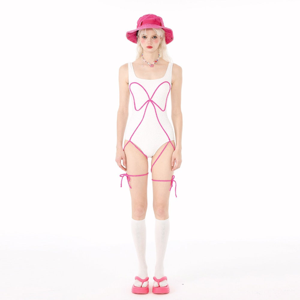 Rainbow Series Dopamine Swimsuit 2026 New,Women Pink Sweet One-Pieces,Modest Tankini,Micro Bikini,Strapless Suspender Boardshort,UV Protection Long Sleeve Surfing Bathing Suit - Halloweez